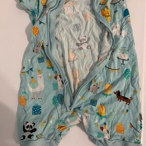 Little Sleepies Aqua Animal Print Bodysuit